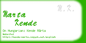 marta kende business card