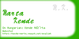 marta kende business card